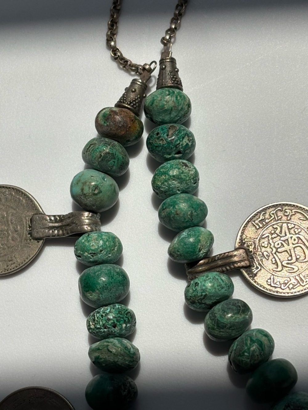 Double Happiness Plutarch Necklace coins and stones - Picture 6 of 7